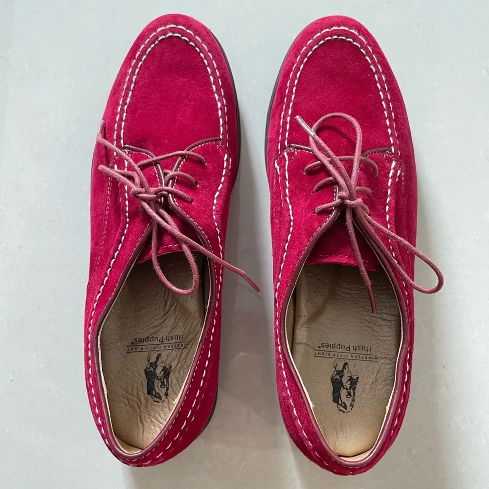 Hush Puppies Dark Red Suede Oxfords - Picture 2 of 8